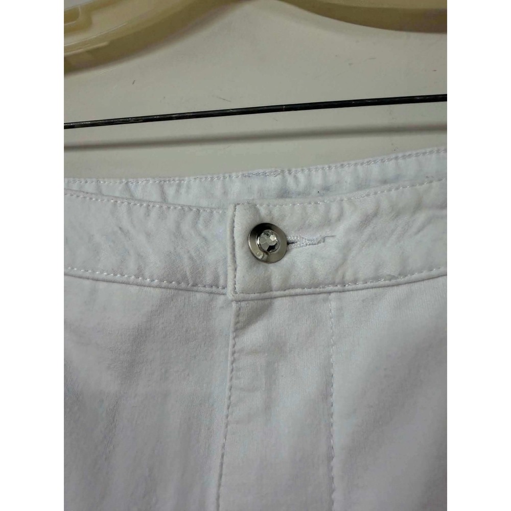 Quacker Factory Women 18W White DreamJeannes Wide Leg Rhinestone Heart Pants - Picture 7 of 9